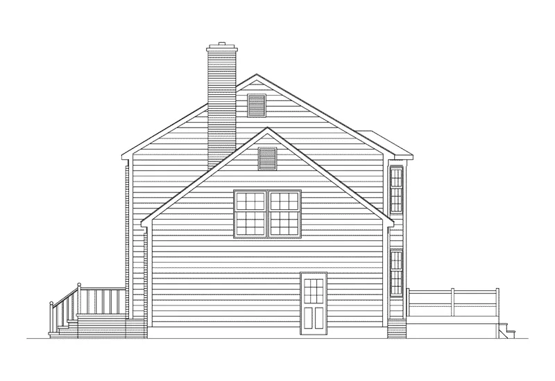 Traditional House Plan Right Elevation - Tidewater Colonial Home 001D-0009 - Shop House Plans and More