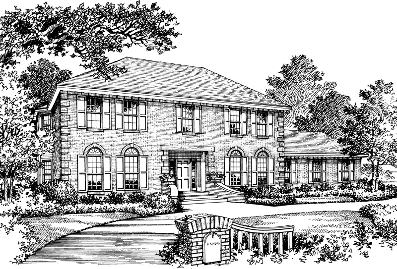 Georgian House Plan Front Image of House - Fairhaven Georgian Home 001D-0011 - Search House Plans and More