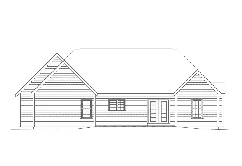Ranch House Plan Rear Elevation - Cumberland Country Ranch Home 001D-0044 - Search House Plans and More