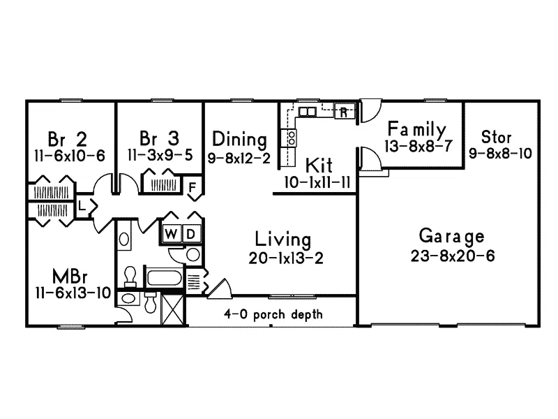 Country House Plan First Floor - Hy-Style Ranch II Country Home 001D-0047 - Search House Plans and More