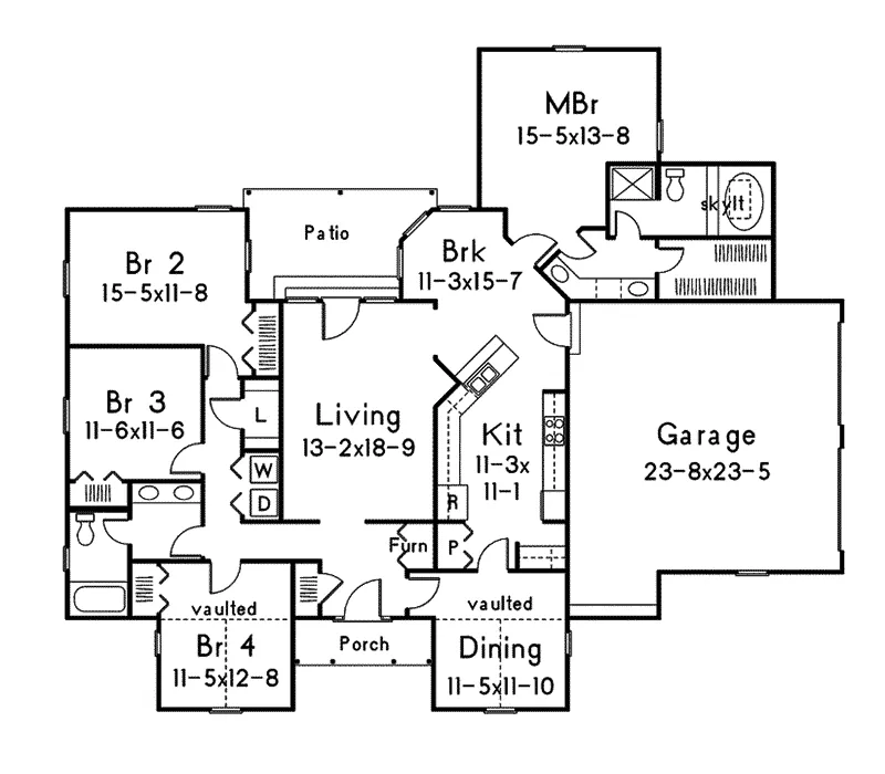 Country House Plan First Floor - Madison Country Ranch Home 001D-0079 - Shop House Plans and More