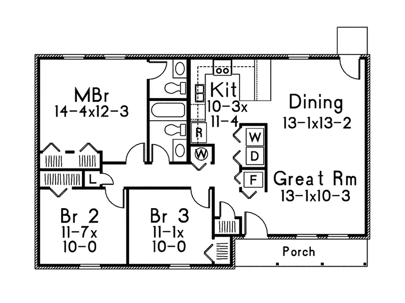 Ranch House Plan First Floor - Pinehurst II Ranch Home 001D-0082 - Shop House Plans and More