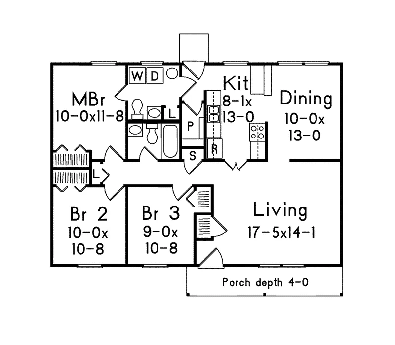 Cabin & Cottage House Plan First Floor - Green Crossing Ranch Home 001D-0093 - Search House Plans and More
