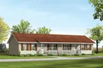 Ranch Styled Multi-Family Plan With A Covered Front Porch