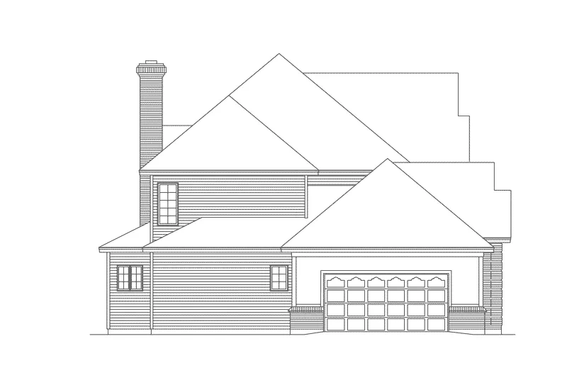Traditional House Plan Left Elevation - Briarcrest Luxury Two-Story Home 006D-0002 - Search House Plans and More