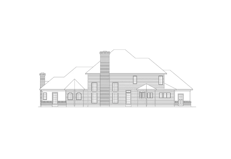 Traditional House Plan Rear Elevation - Briarcrest Luxury Two-Story Home 006D-0002 - Search House Plans and More