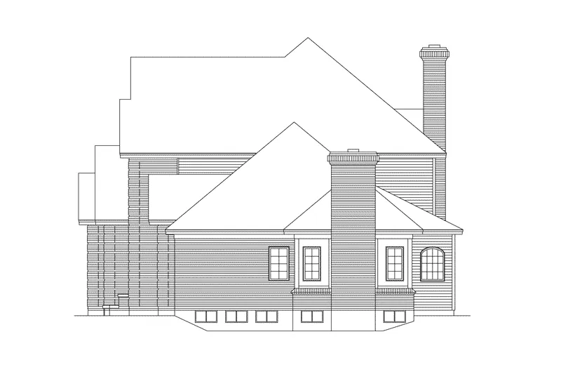 Traditional House Plan Right Elevation - Briarcrest Luxury Two-Story Home 006D-0002 - Search House Plans and More