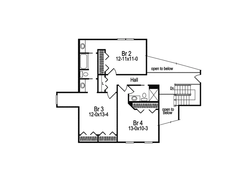 Traditional House Plan Second Floor - Osborne Traditional Home 007D-0001 - Shop House Plans and More