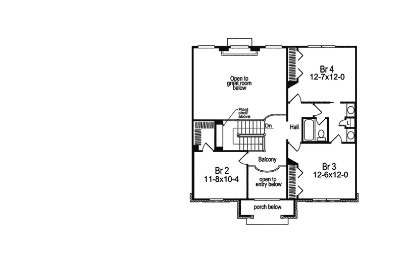 Traditional House Plan Second Floor - Vandemark Traditional Home 007D-0006 - Shop House Plans and More
