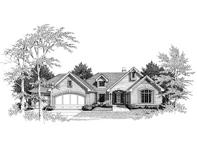 Traditional House Plan Front Image of House - Westport Cape Cod Ranch Home 007D-0008 - Shop House Plans and More
