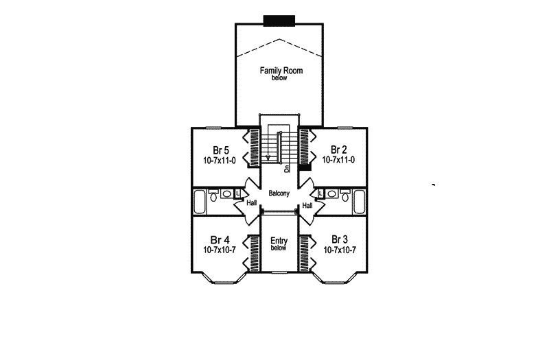 Country House Plan Second Floor - Countryview Plantation Home 007D-0015 - Search House Plans and More