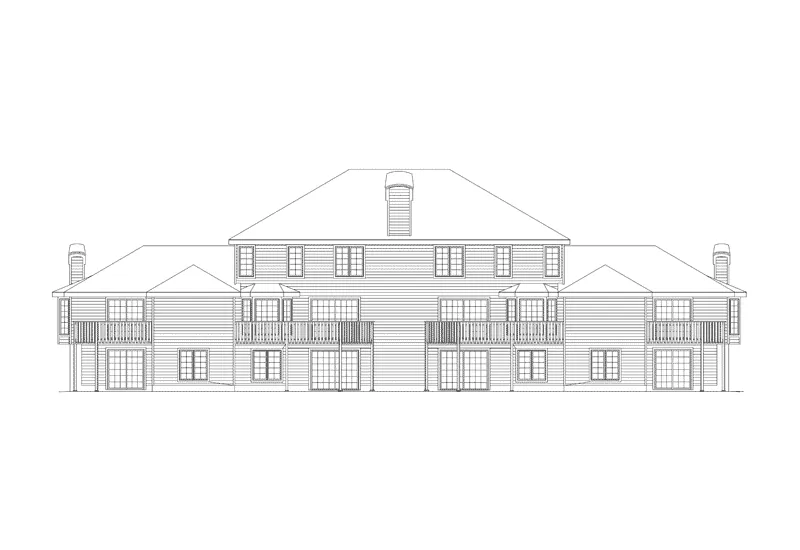 Multi-Family House Plan Rear Elevation - Forest Hill Fourplex Home 007D-0023 - Search House Plans and More