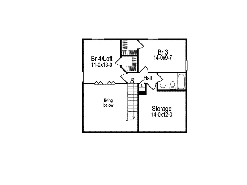 Cabin & Cottage House Plan Second Floor - Tahoe Saltbox Country Home 007D-0036 - Shop House Plans and More