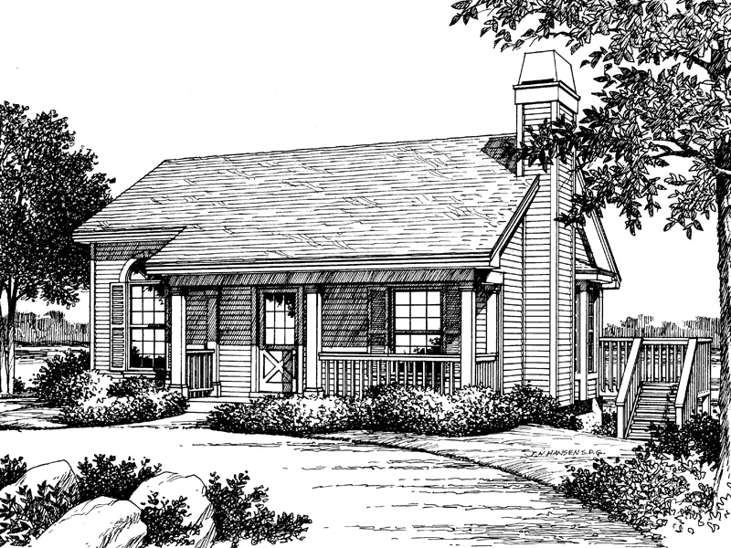 Mountain House Plan Front Image of House - Woodsmill Vacation Cabin Home 007D-0042 - Shop House Plans and More