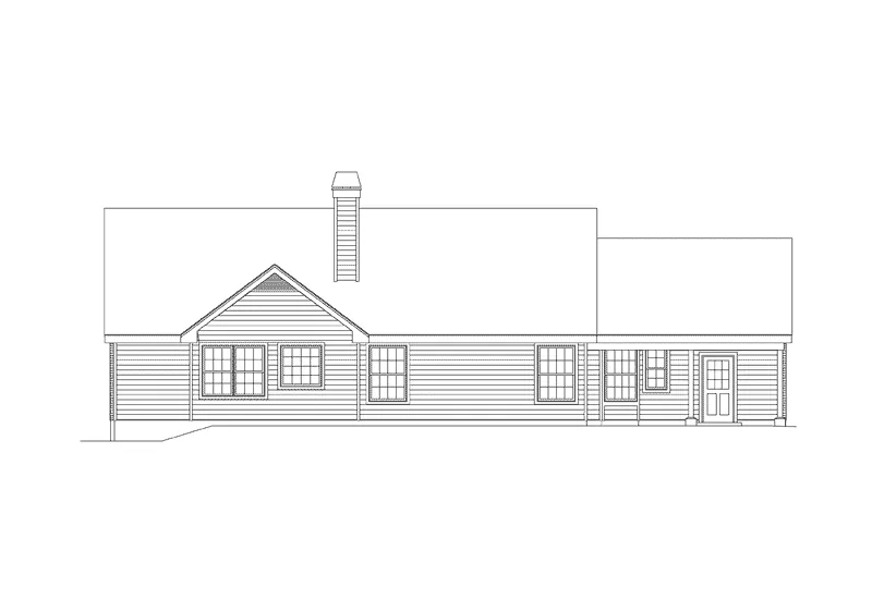Greek Revival House Plan Rear Elevation - Kinsley Country Home 007D-0049 - Search House Plans and More