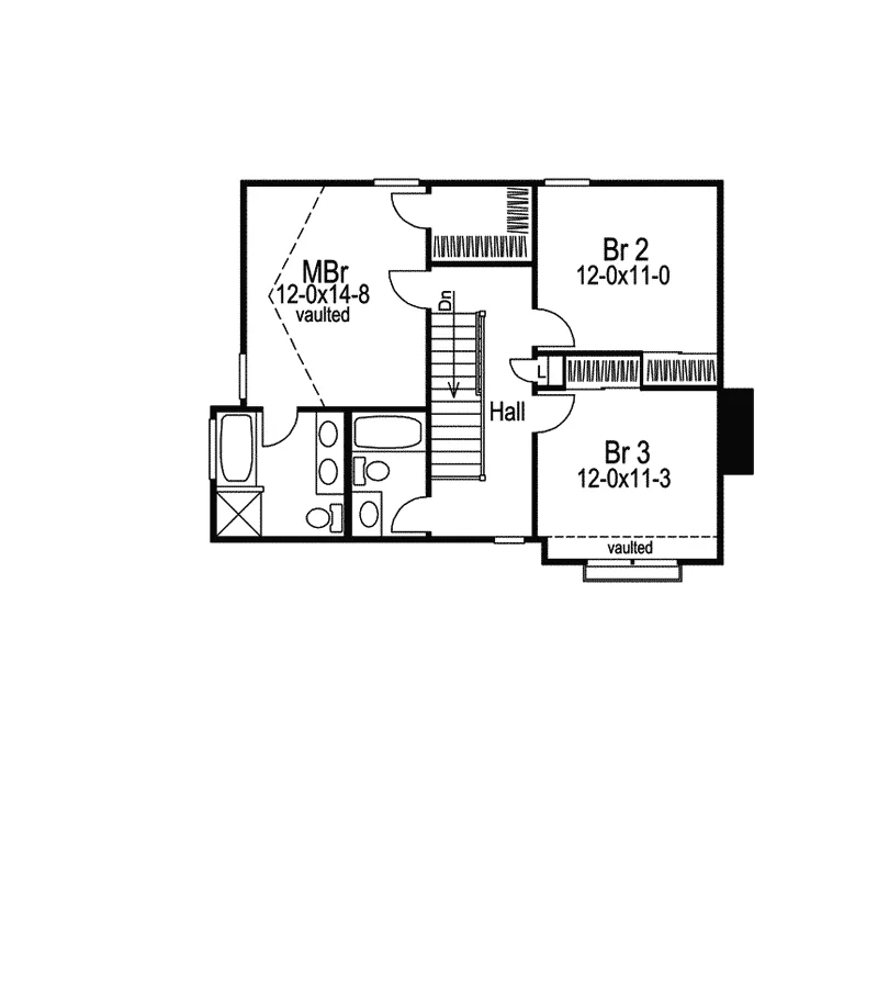 Neoclassical House Plan Second Floor - Ashley Park Narrow Lot Home 007D-0054 - Search House Plans and More