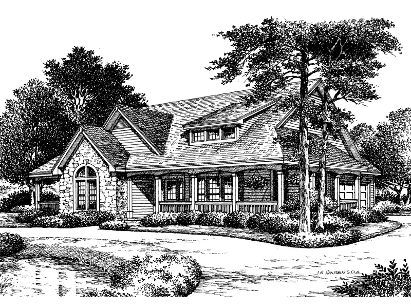 Bungalow House Plan Front Image of House - Summerset Country Home 007D-0055 - Shop House Plans and More