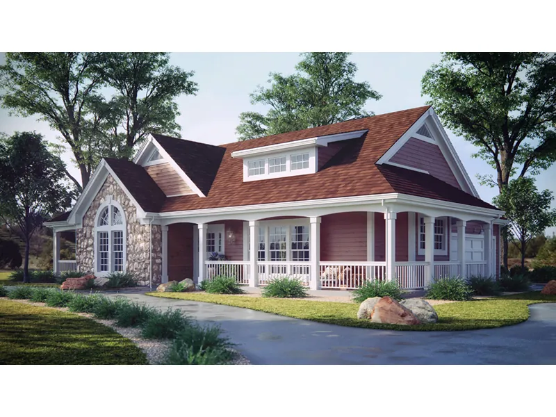 Bungalow House Plan Front Photo 01 - Summerset Country Home 007D-0055 - Shop House Plans and More