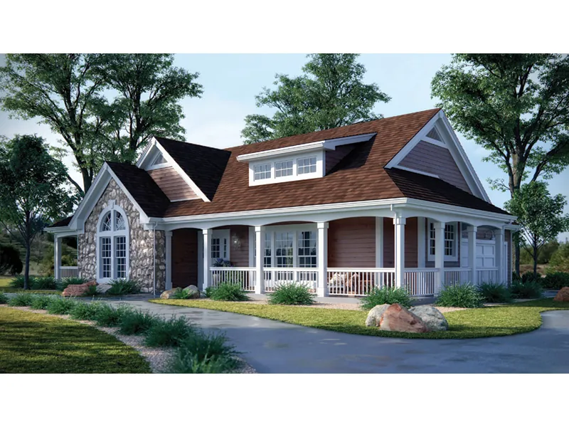 Bungalow House Plan Front Photo 02 - Summerset Country Home 007D-0055 - Shop House Plans and More