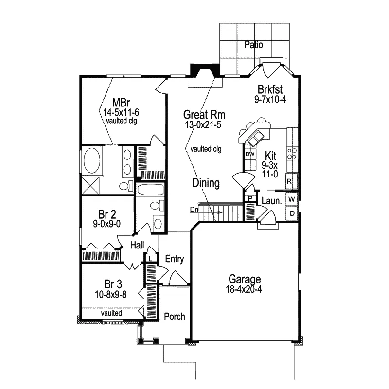 Country Home Plan First Floor 007D-0060