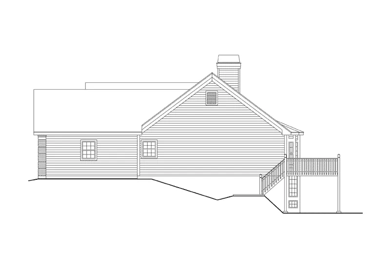 Country House Plan Right Elevation - Roxbury Ranch Home 007D-0065 - Shop House Plans and More