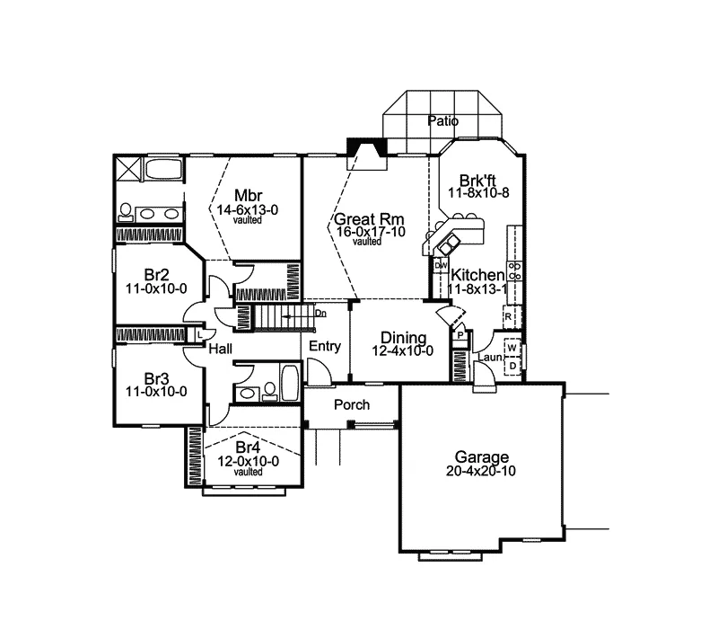 Country House Plan First Floor - Brookmont Country Home 007D-0067 - Search House Plans and More