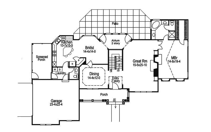 Traditional House Plan First Floor - Summerridge Cape Cod Home 007D-0072 - Shop House Plans and More