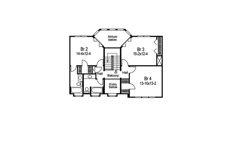 Traditional House Plan Second Floor - Summerridge Cape Cod Home 007D-0072 - Shop House Plans and More