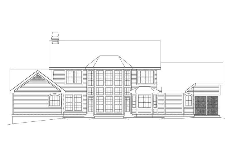 Traditional House Plan Rear Elevation - Summerridge Cape Cod Home 007D-0072 - Shop House Plans and More