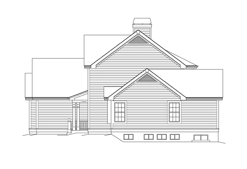 Traditional House Plan Right Elevation - Summerridge Cape Cod Home 007D-0072 - Shop House Plans and More