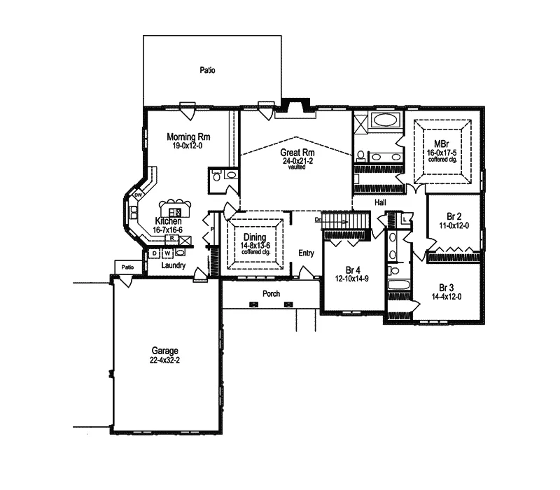 Modern House Plan First Floor - Kasington Contemporary Home 007D-0080 - Search House Plans and More