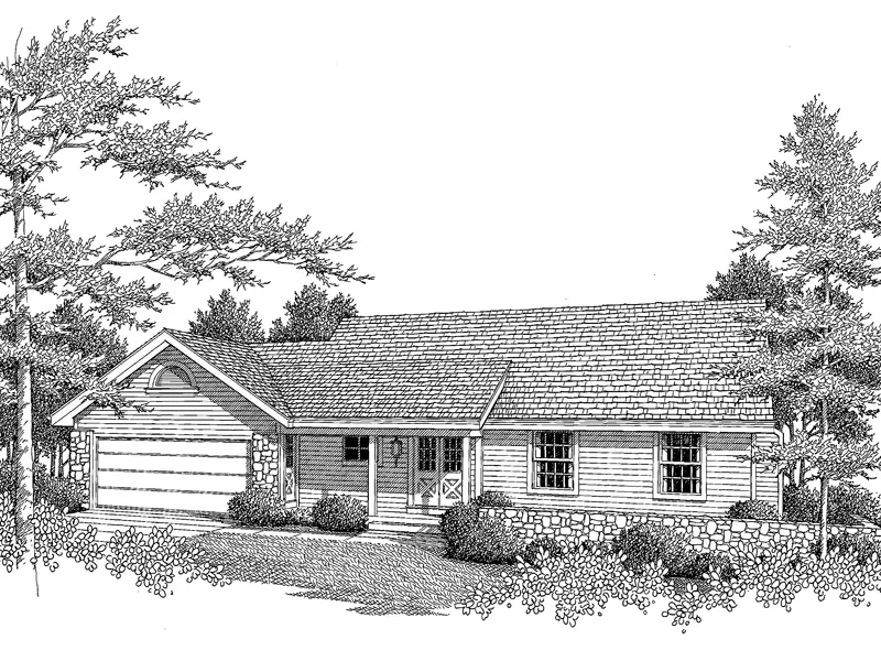 Ranch House Plan Front Image of House - Countryfield Ranch Home 007D-0081 - Search House Plans and More