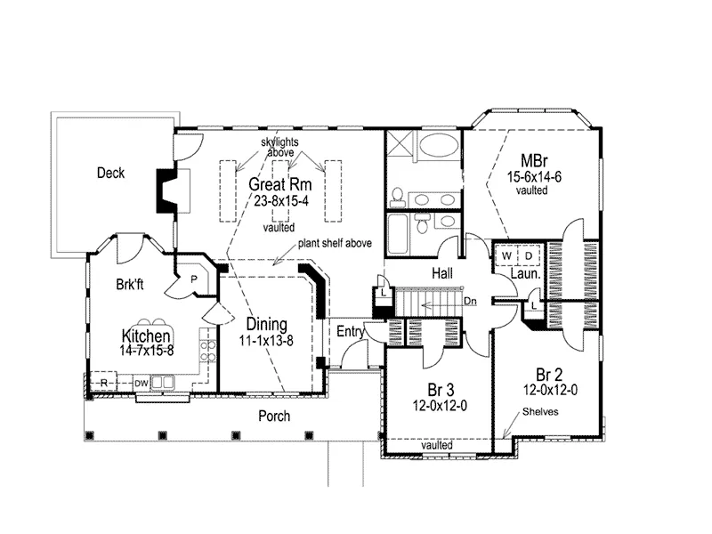 Ranch House Plan First Floor - Maple Hill Country Ranch Home 007D-0085 - Shop House Plans and More
