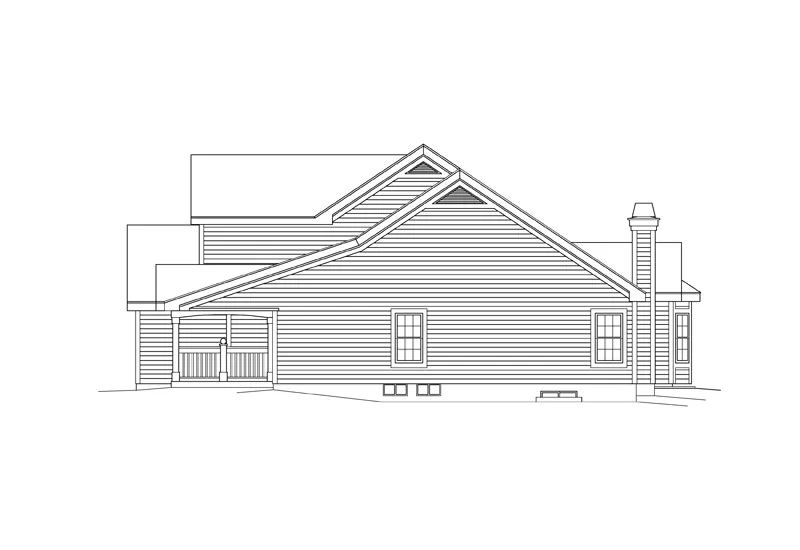 Contemporary House Plan Right Elevation - Hampton Park Traditional Home 007D-0086 - Search House Plans and More