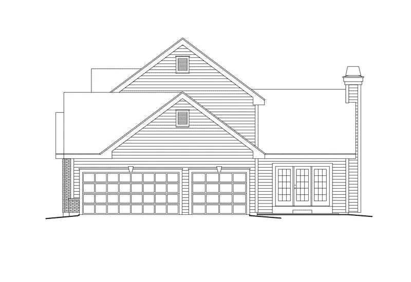 Colonial House Plan Right Elevation - Country Gables Farmhouse 007D-0100 - Search House Plans and More
