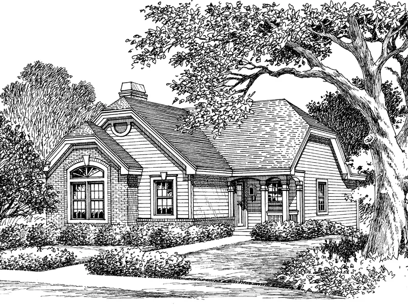 Cabin & Cottage House Plan Front Image of House - Thornberry Sloping Lot Home 007D-0106 - Shop House Plans and More