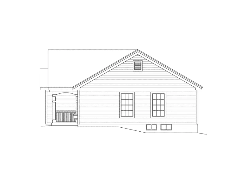 Cabin & Cottage House Plan Right Elevation - Roseport Vacation Ranch Home 007D-0109 - Shop House Plans and More