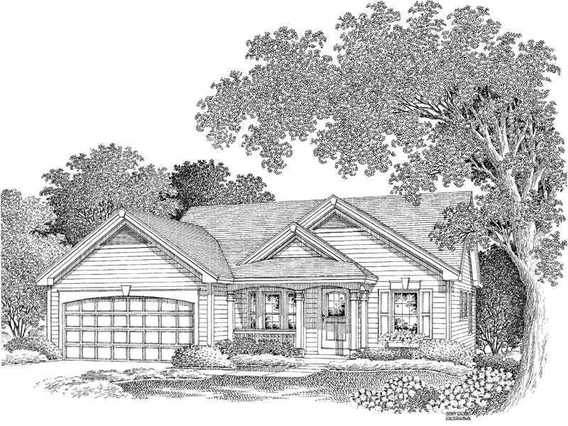 Cabin & Cottage House Plan Front Image of House - Ridgewood Ranch Home 007D-0112 - Shop House Plans and More