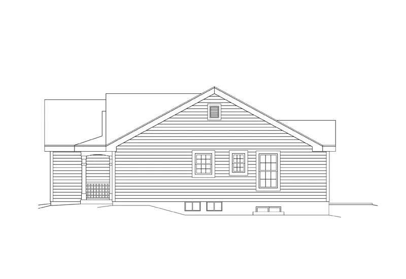 Cabin & Cottage House Plan Right Elevation - Ridgewood Ranch Home 007D-0112 - Shop House Plans and More