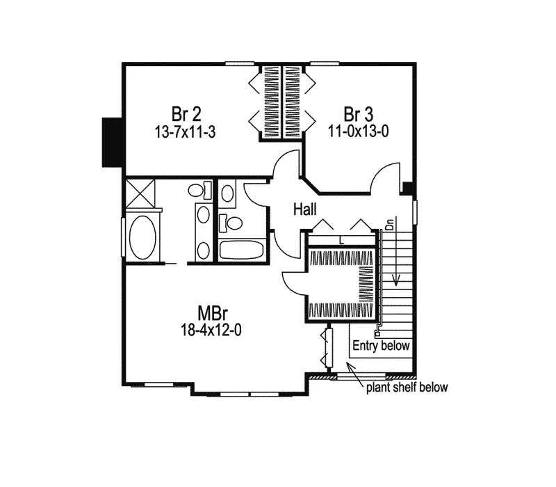 Neoclassical Home Plan Second Floor 007D-0114