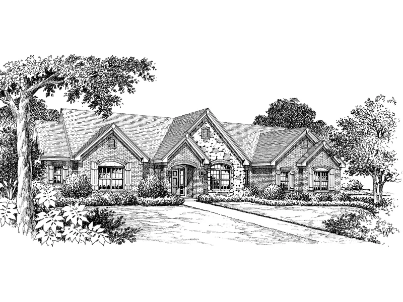 Traditional House Plan Front Image of House - Le Chateau One-Story Home 007D-0117 - Shop House Plans and More