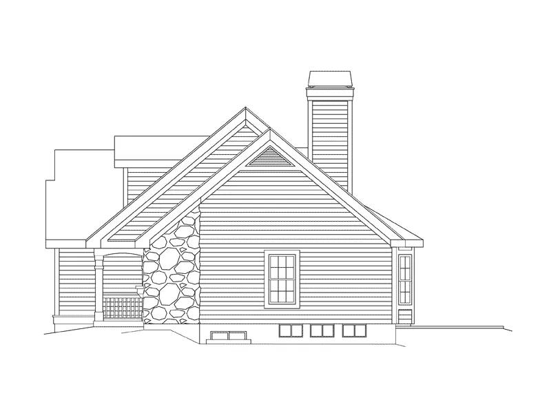 Traditional House Plan Right Elevation - Cedar Lake Country Home 007D-0118 - Search House Plans and More