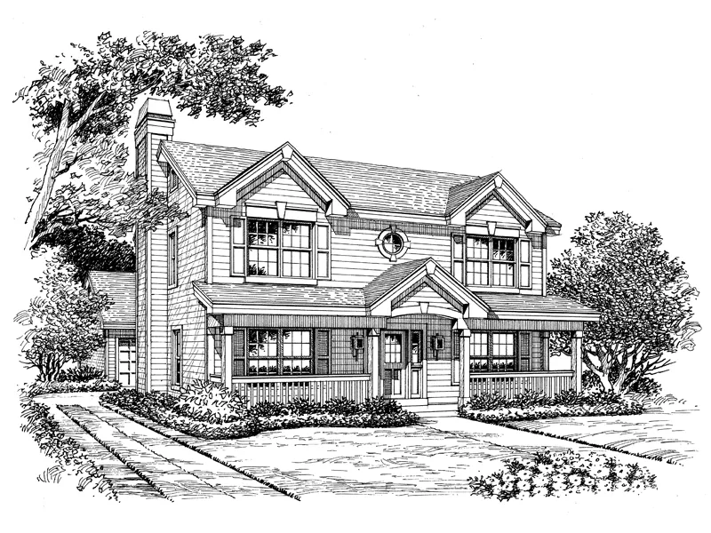 Traditional House Plan Front Image of House - Clarksburg Country Home 007D-0122 - Search House Plans and More