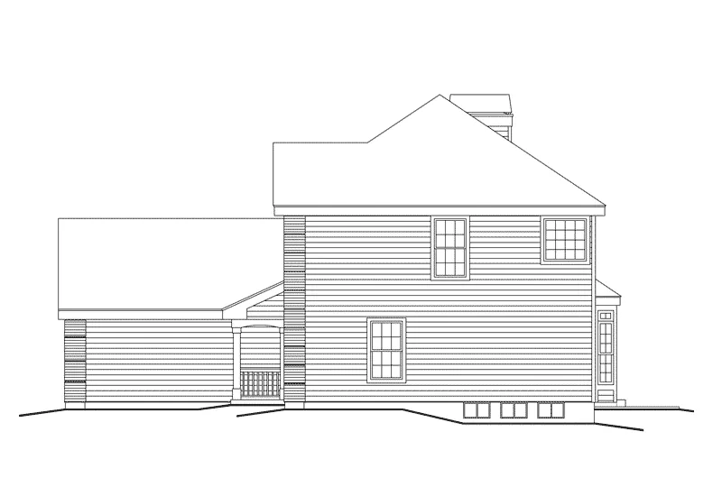 Greek Revival House Plan Right Elevation - St. Charles Narrow Lot Home 007D-0130 - Shop House Plans and More