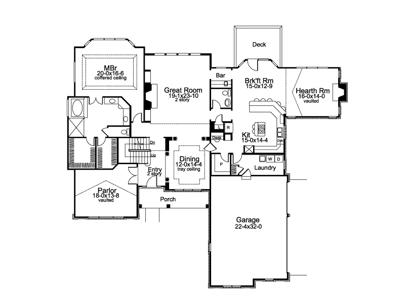 Traditional Home Plan First Floor 007D-0132