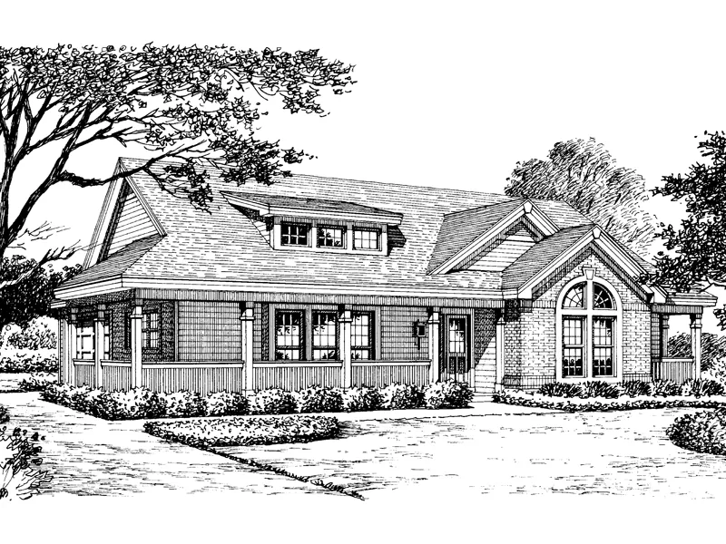 Bungalow House Plan Front Image of House - Summerpark Country Home 007D-0140 - Shop House Plans and More