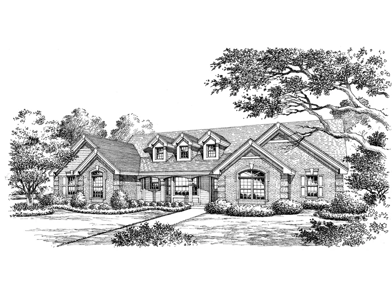 Country House Plan Front Image of House - Oakbury Ranch Home 007D-0146 - Shop House Plans and More