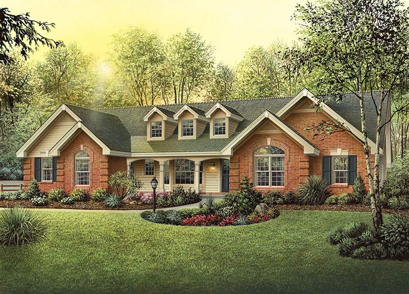 Country House Plan Front Photo 01 - Oakbury Ranch Home 007D-0146 - Shop House Plans and More