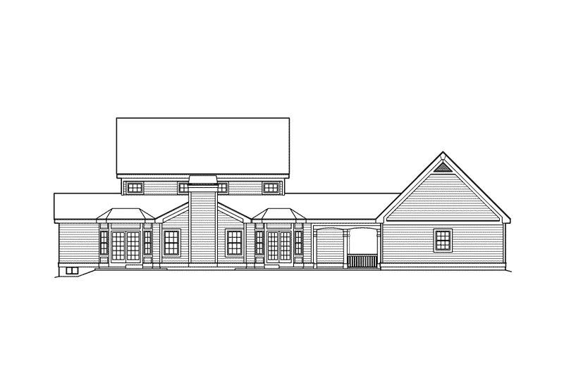 Traditional House Plan Rear Elevation - Westfield Manor Country Home 007D-0147 - Shop House Plans and More