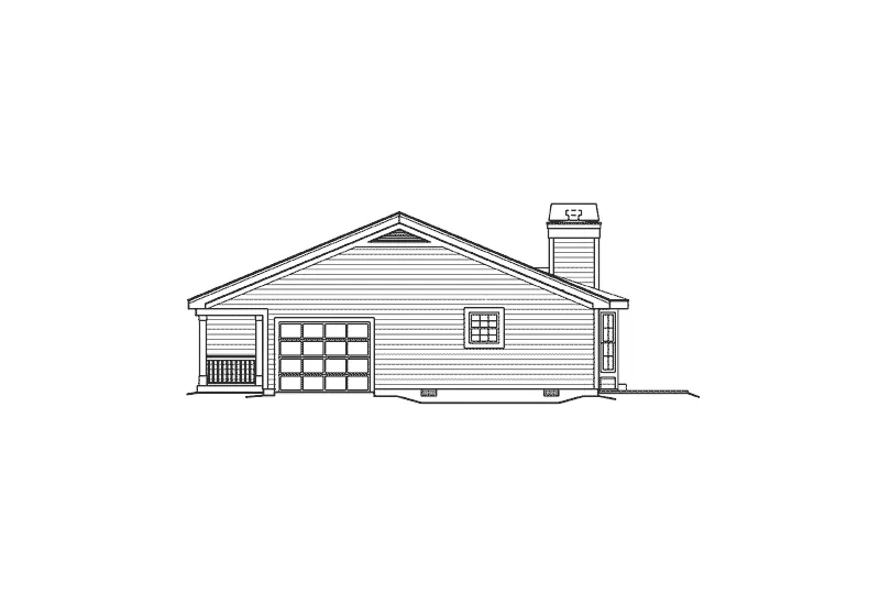 Country House Plan Right Elevation - Laketon Affordable Ranch Home 007D-0154 - Shop House Plans and More